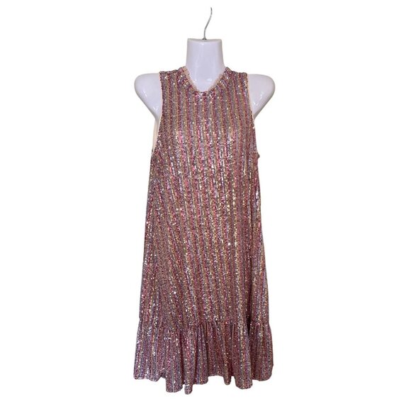 Julia Jordan Multicolor Sequin Shift Dress Sz  8 Event  Paty NYE Coquette - Picture 1 of 13